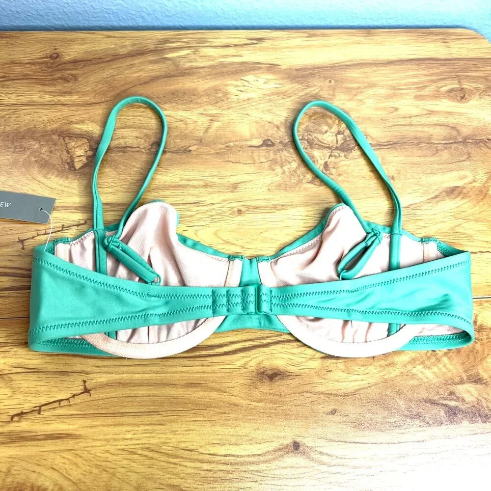 J Crew Balconette Underwire Bikini Top Rustic Willow‎ Green BX612 NWT